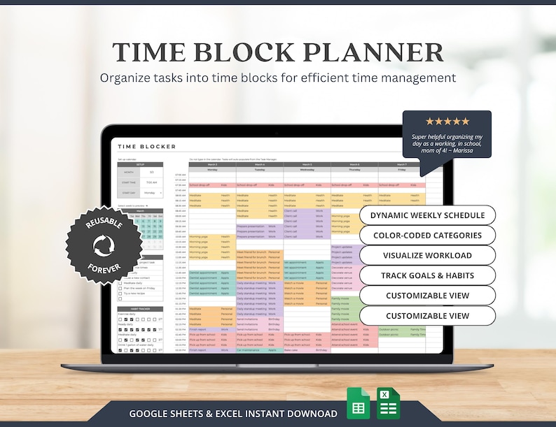 ADHD Time Blocking Planner